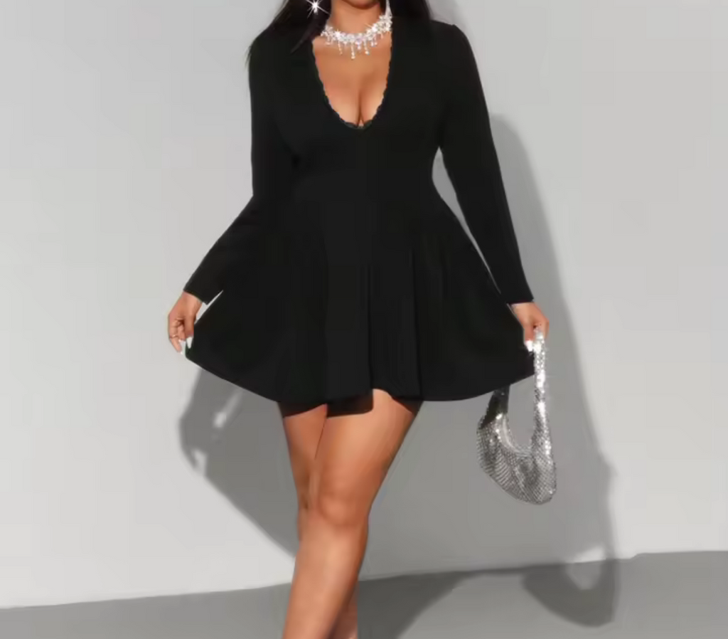 Plus V Neck Dress