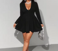 Plus V Neck Dress