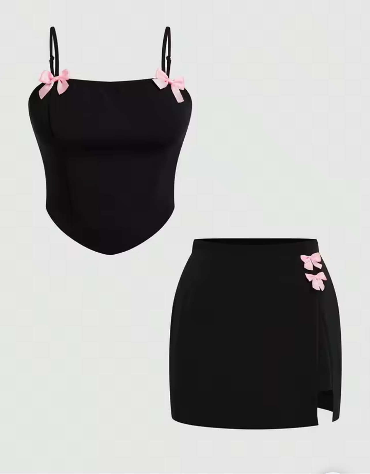 Plus Bow Skirt 2 Piece Set