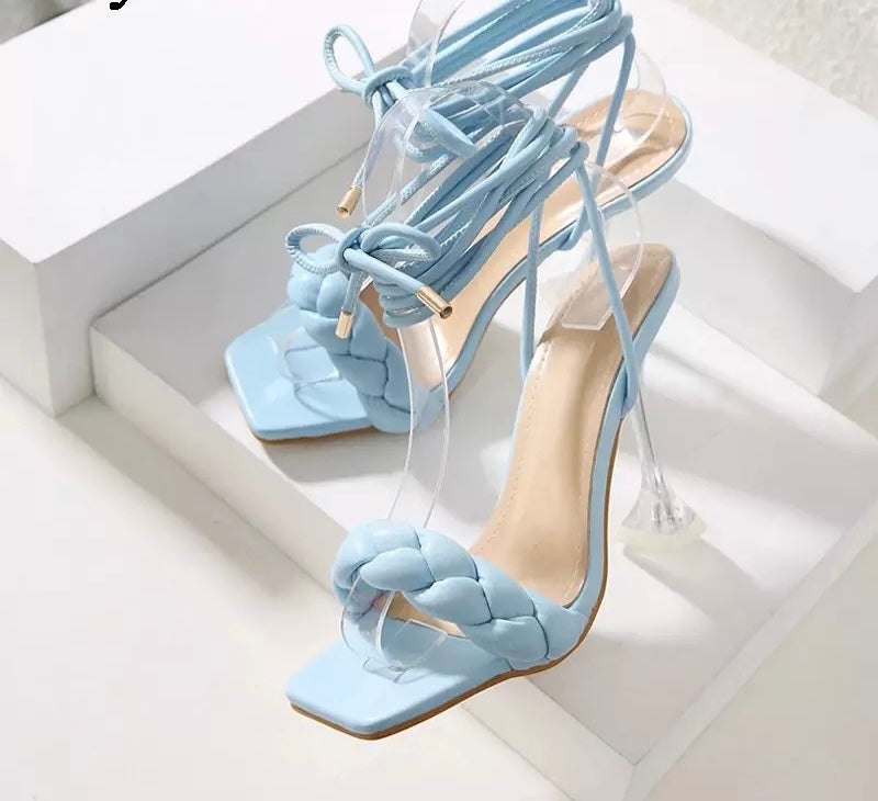 Braided Clear Stiletto Heel
