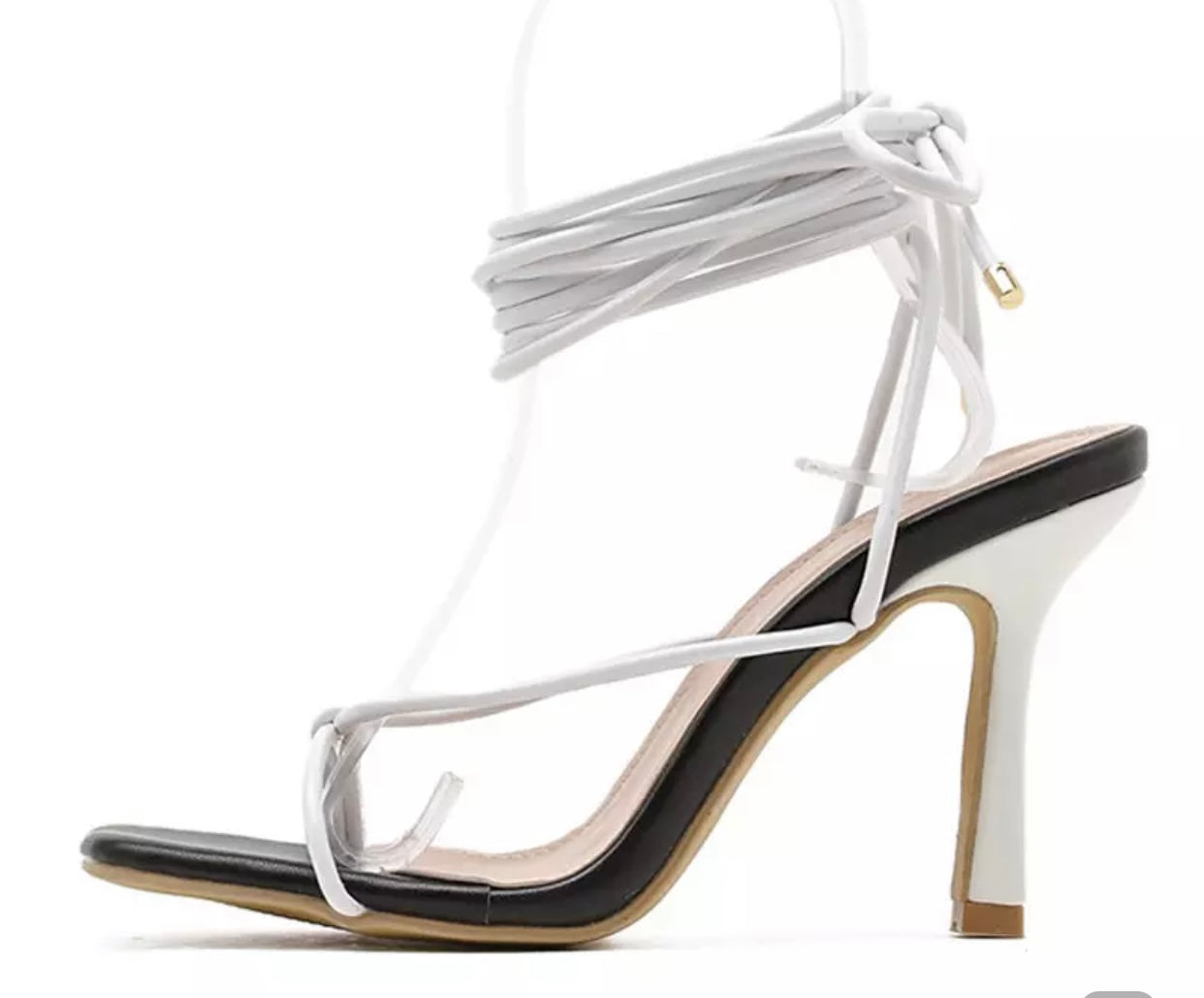 Black & White Open Toed Heels