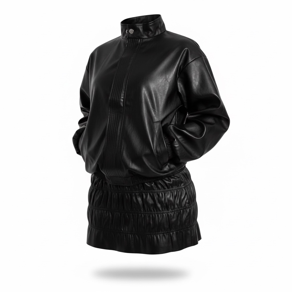 Leather Skirt & Jacket Set