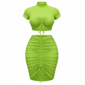 Two Piece Ruched Skirt Set