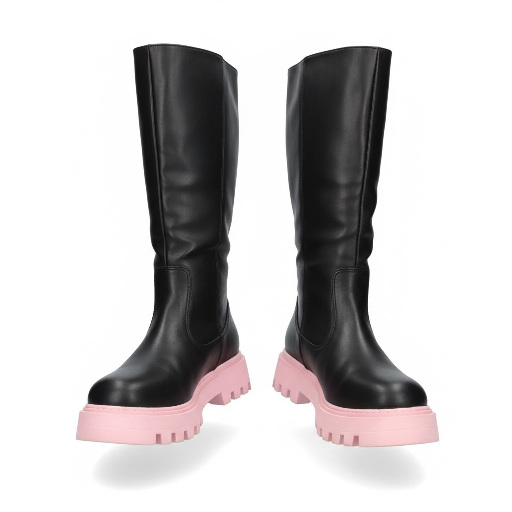 Pink and Black Boots