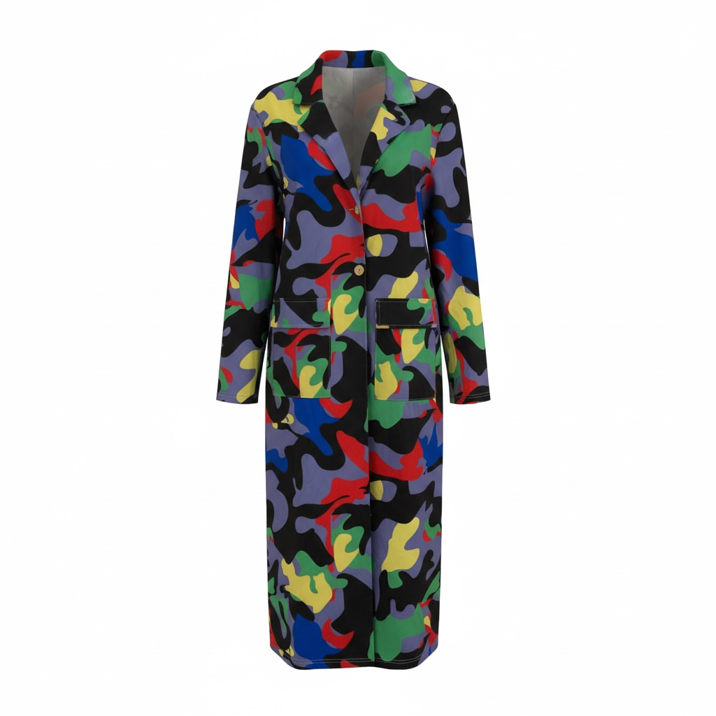 Plus Camo Trench Coat