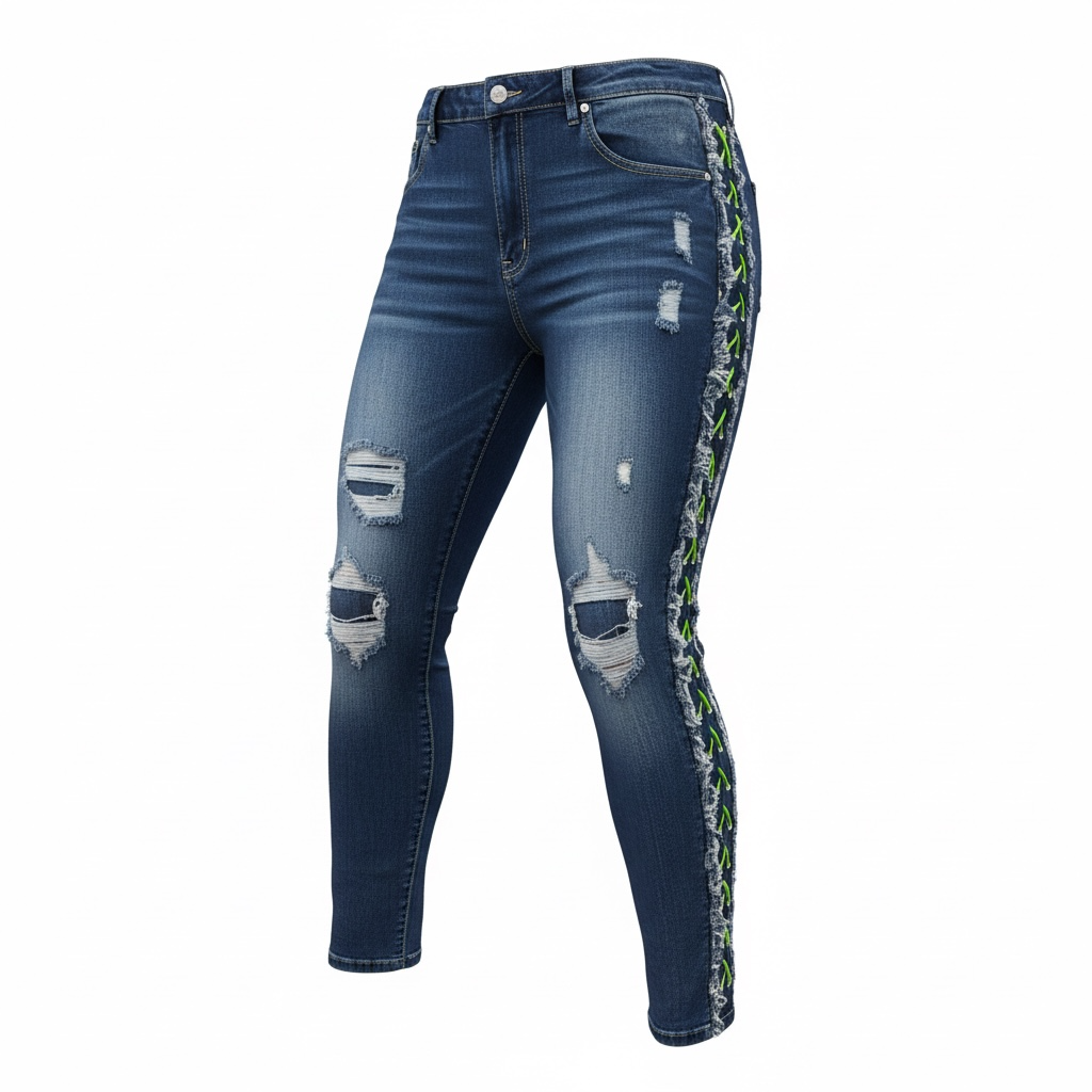 Lace Up Jeans