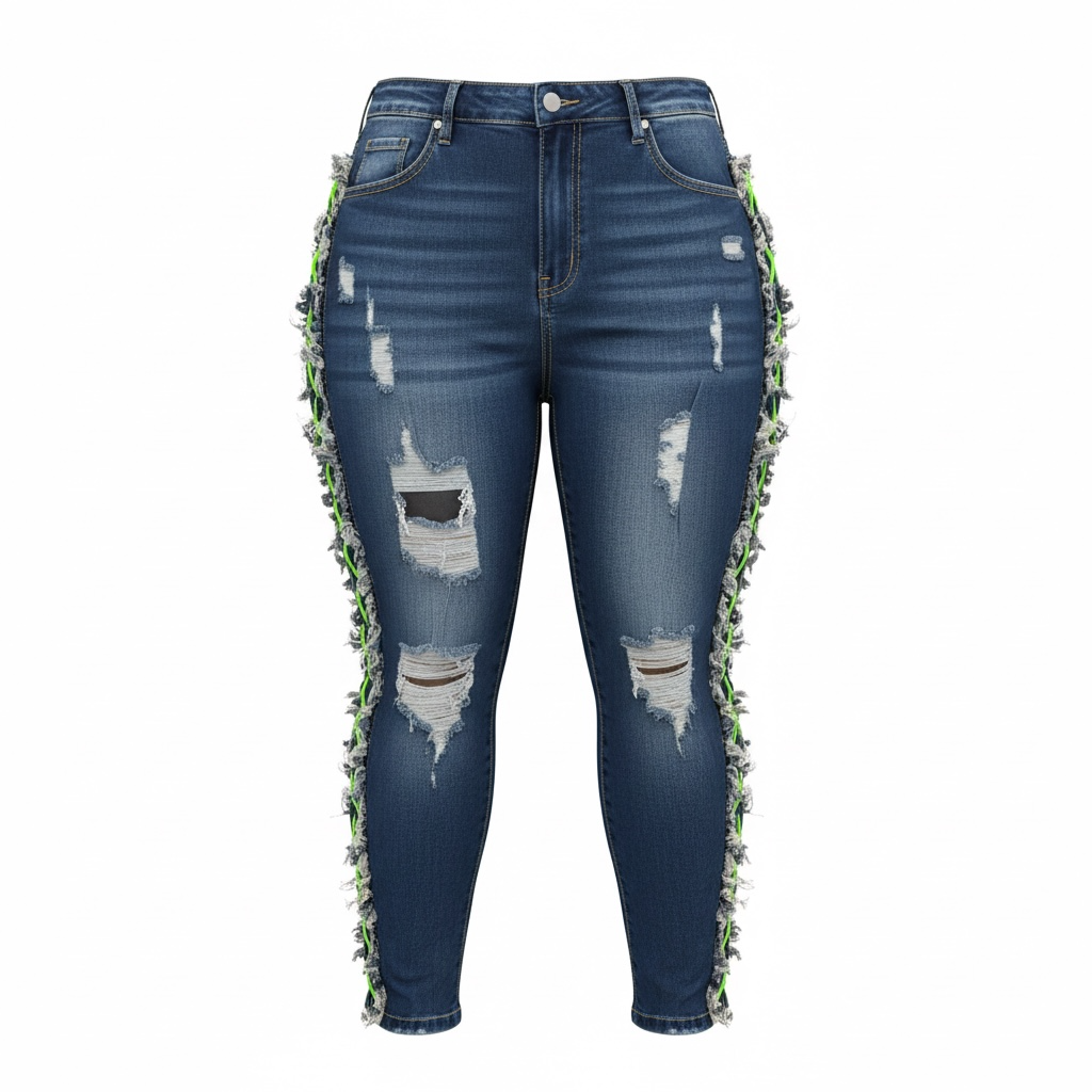 Lace Up Jeans