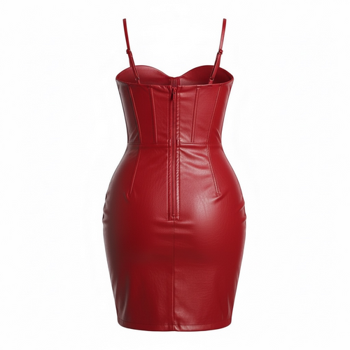 (Plus) Faux Leather Dress